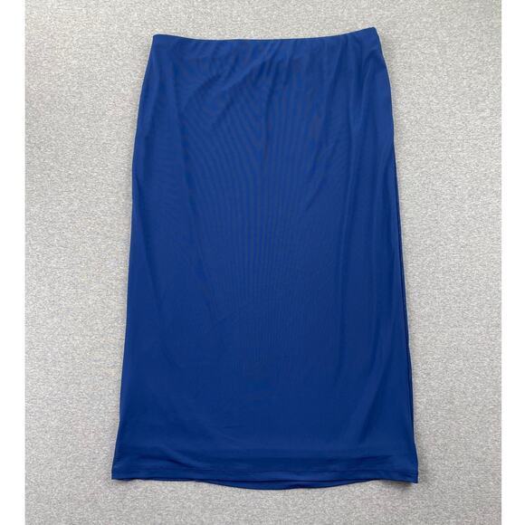 AFRM Skirt XL Blue Mesh Midi Pull On Stretch Lined Lightweight Rave Clubwear - Picture 2 of 10
